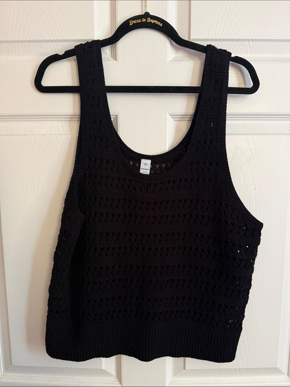 Old Navy Black Crochet Cropped Tank Top - Women